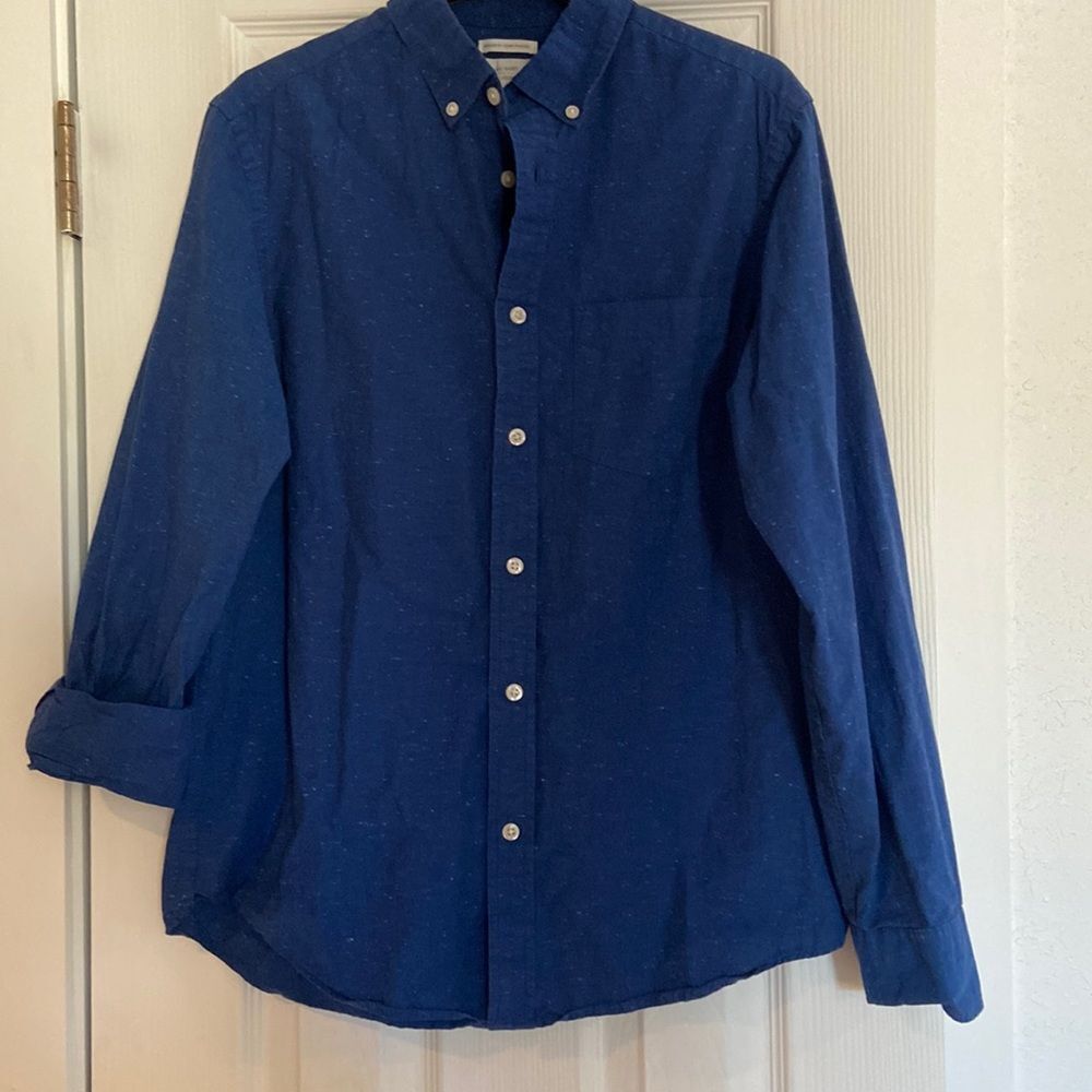 Old Navy The Classic Shirt button down heathered blue size small